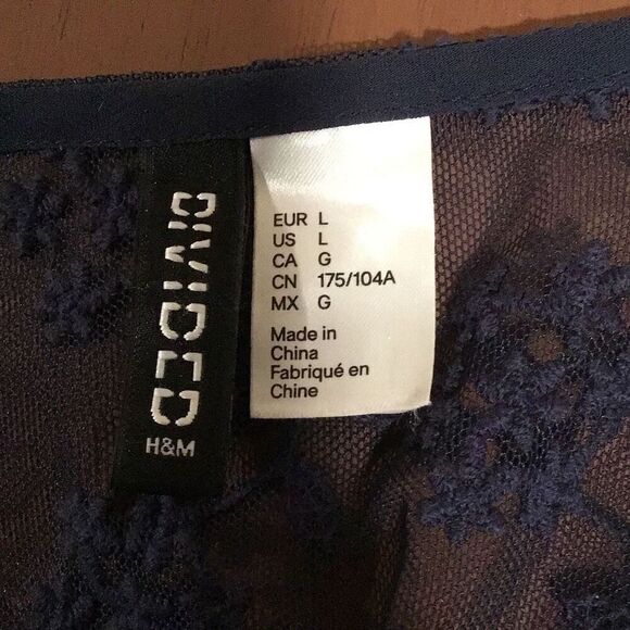 Wrap, H & M Womens Blue Wrap, L, Lace with fringe - Picture 8 of 9